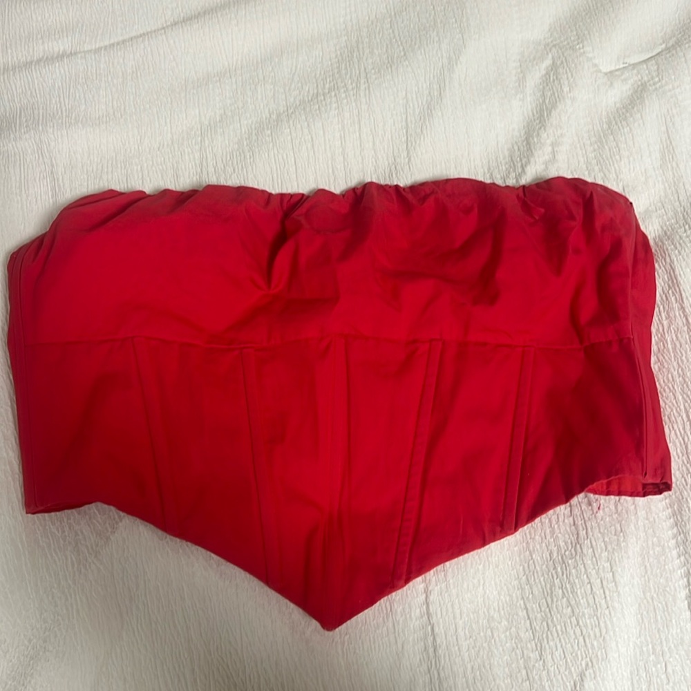 Super flattering red princess polly corset top